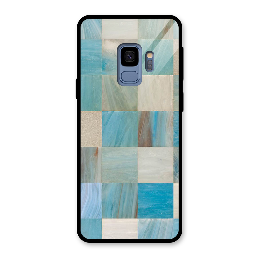 Blue Tiles Glass Back Case for Galaxy S9