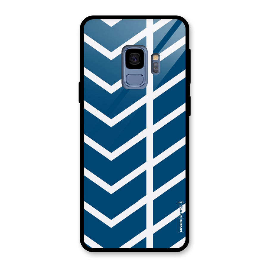 Blue White Pattern Glass Back Case for Galaxy S9