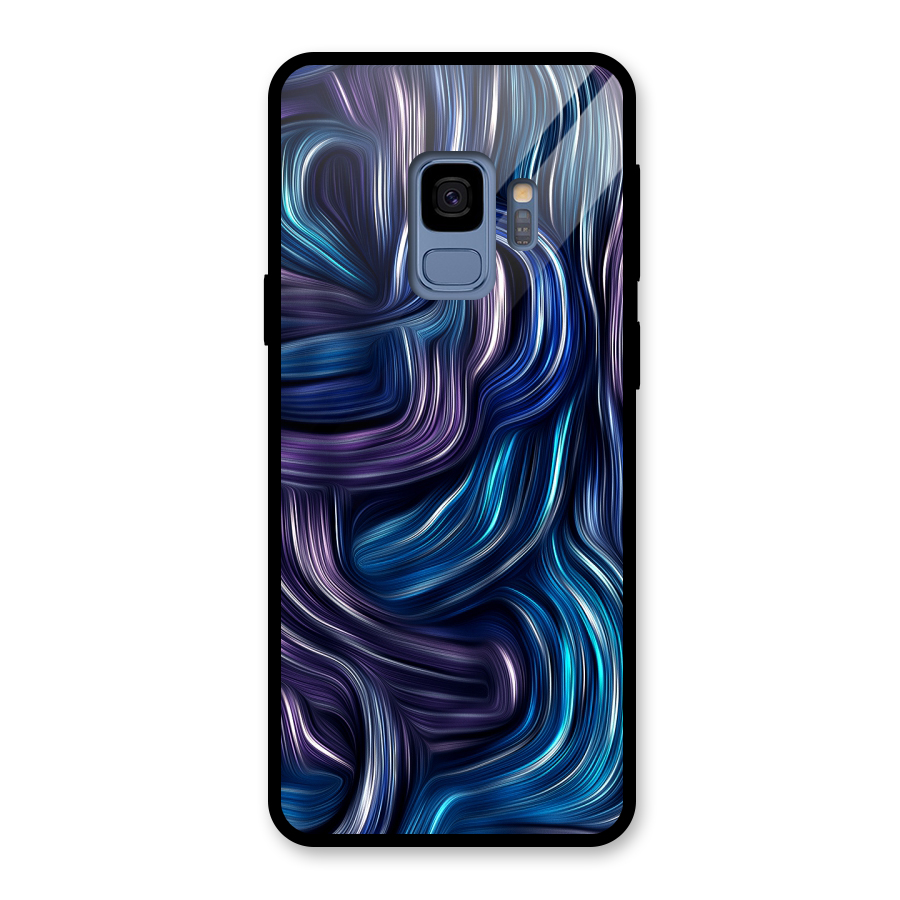 Blue and Purple Oil Paint Glass Back Case for Galaxy S9