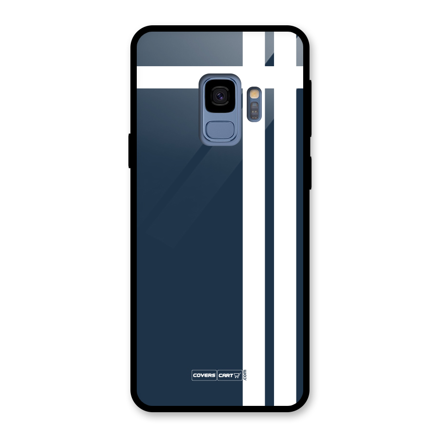 Blue and White Glass Back Case for Galaxy S9