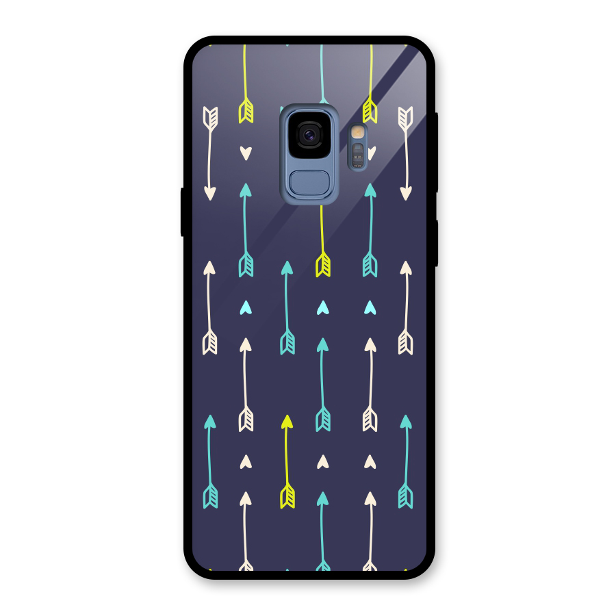Boho Arrow Pattern Glass Back Case for Galaxy S9