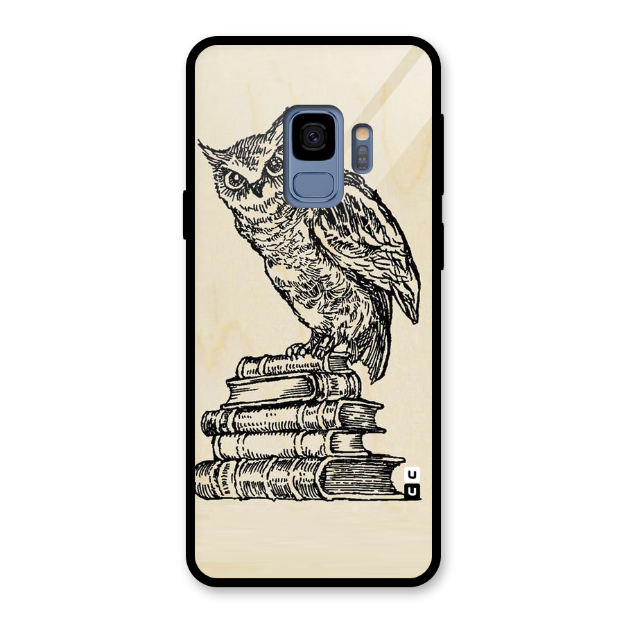 Book Owl Glass Back Case for Galaxy S9