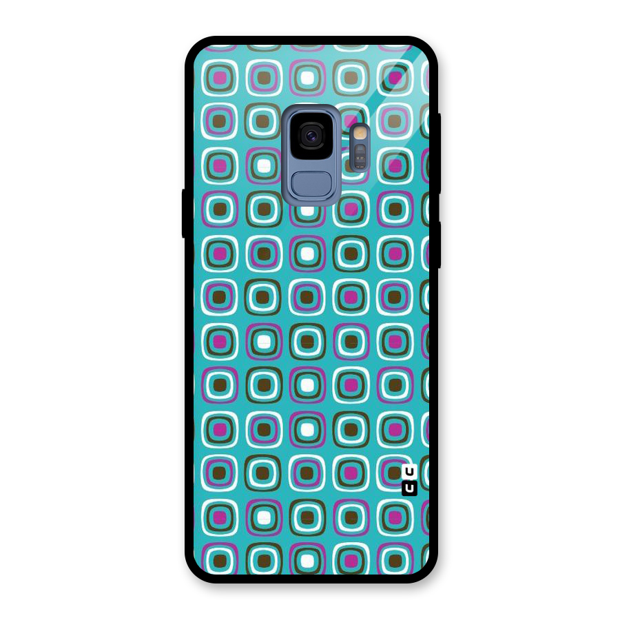 Boxes Tiny Pattern Glass Back Case for Galaxy S9