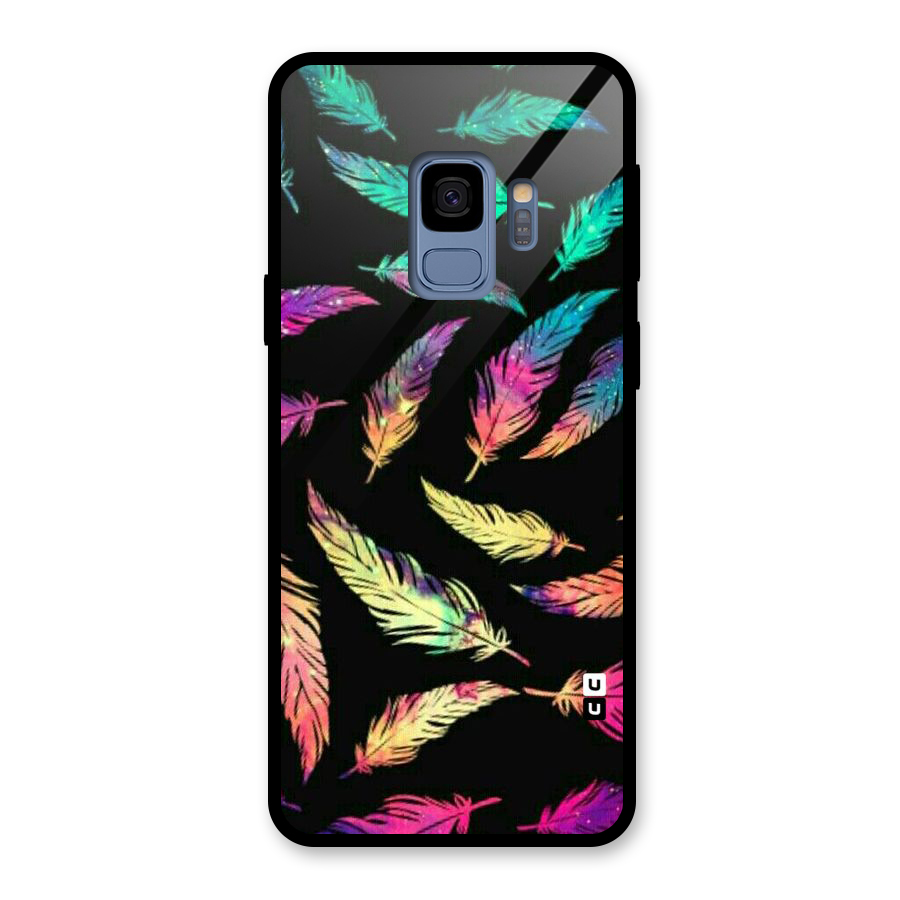 Bright Feathers Glass Back Case for Galaxy S9