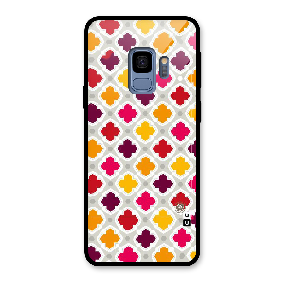 Bright Pattern Glass Back Case for Galaxy S9