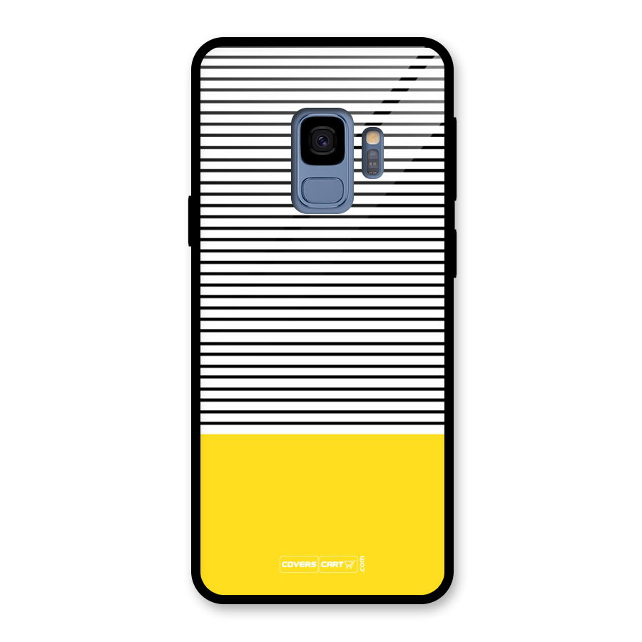 Bright Yellow Stripes Glass Back Case for Galaxy S9