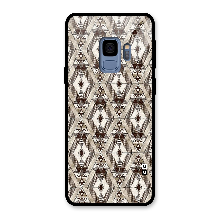 Brown Abstract Design Glass Back Case for Galaxy S9