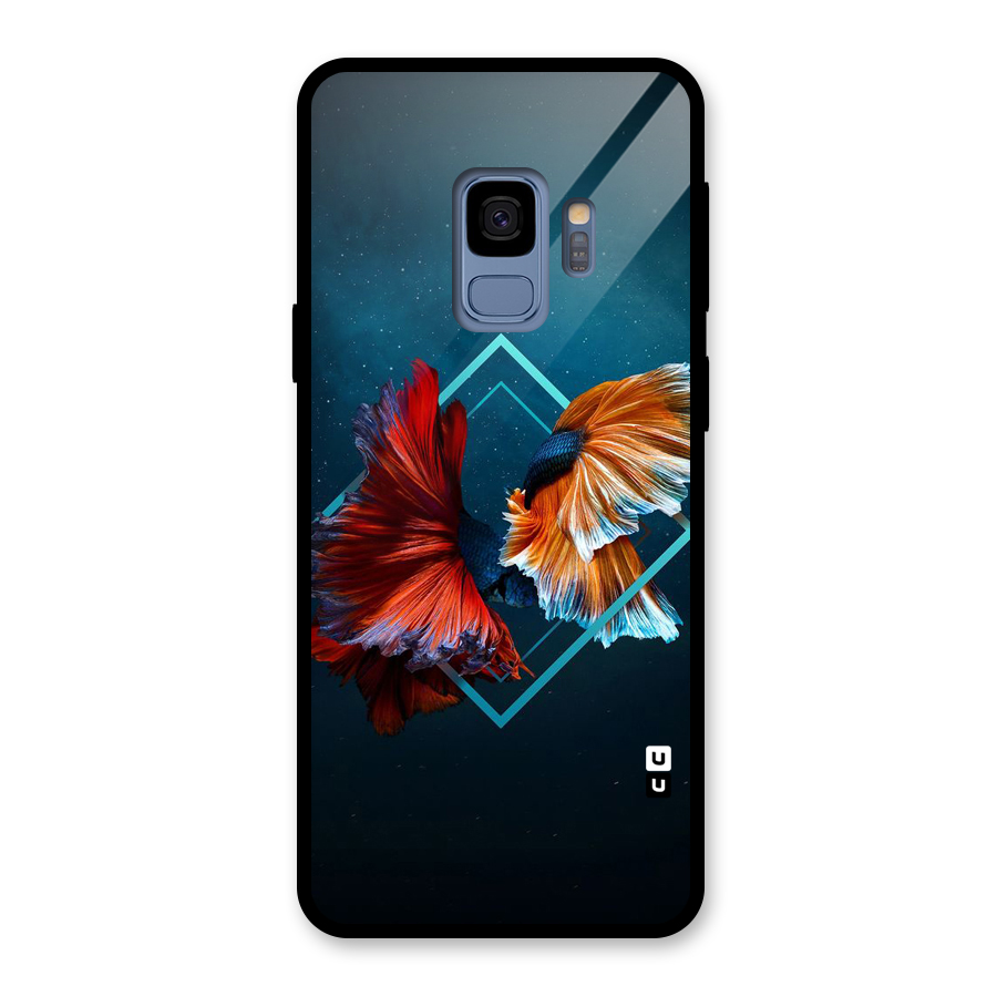 Butterfly Diamond Design Glass Back Case for Galaxy S9