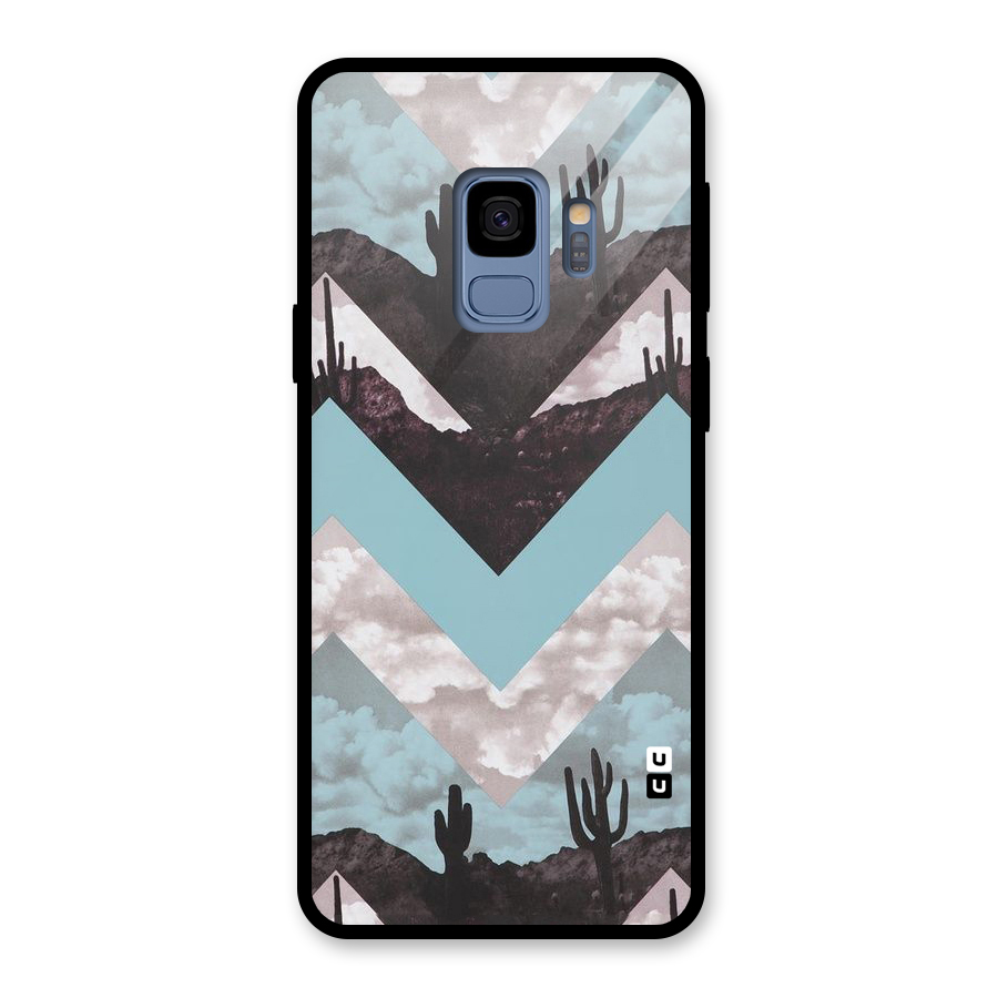 Cacutus Zig Zag Pattern Glass Back Case for Galaxy S9