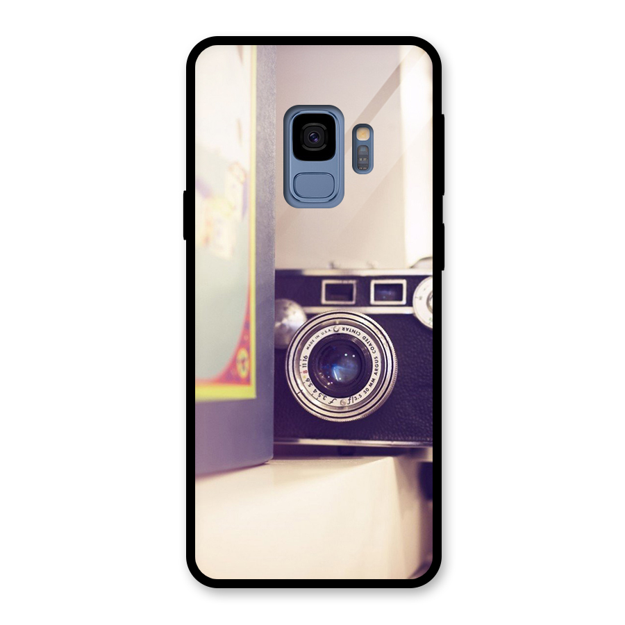 Camera Vintage Pastel Glass Back Case for Galaxy S9