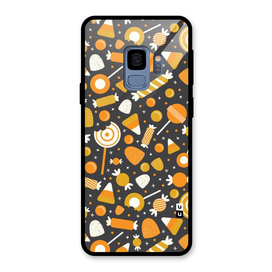 Candies Pattern Glass Back Case for Galaxy S9