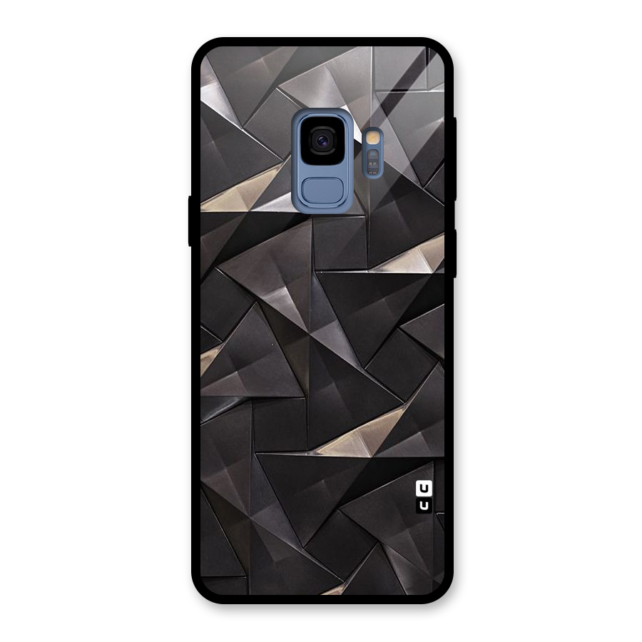 Carved Triangles Glass Back Case for Galaxy S9