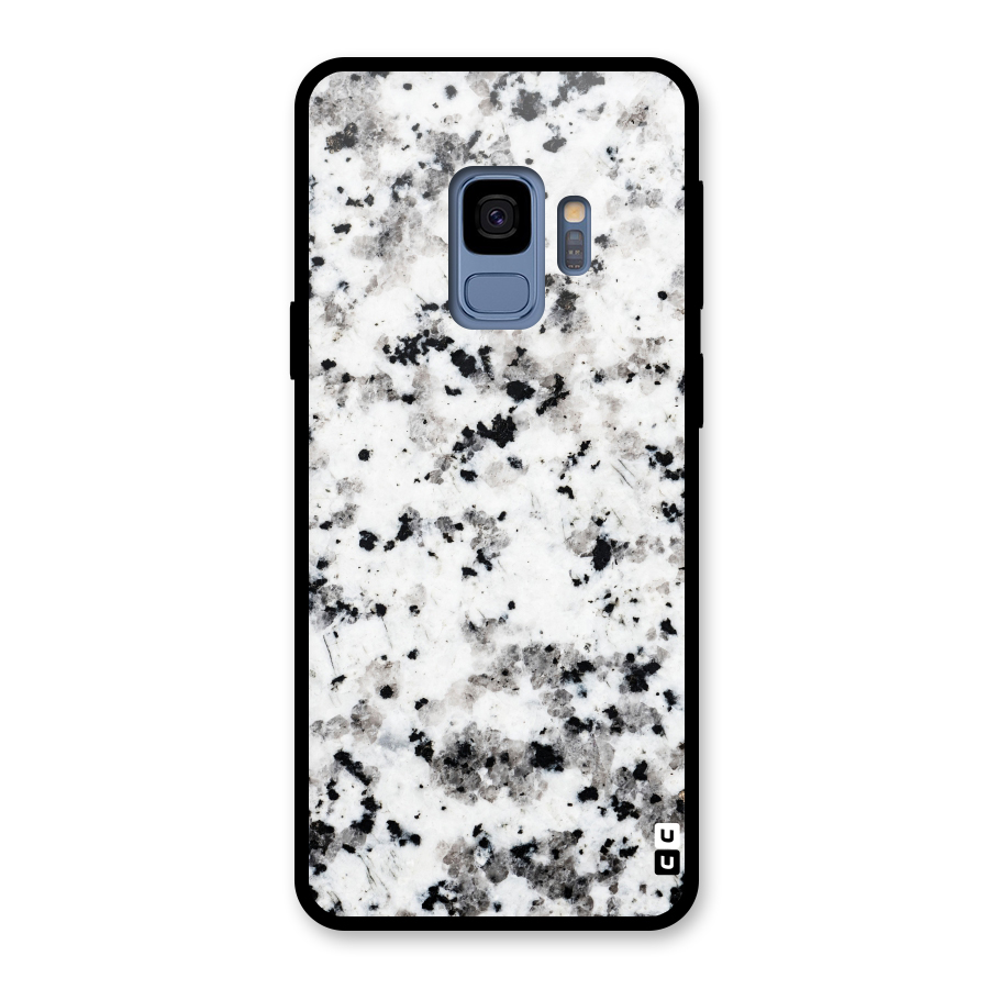 Charcoal Spots Marble Glass Back Case for Galaxy S9