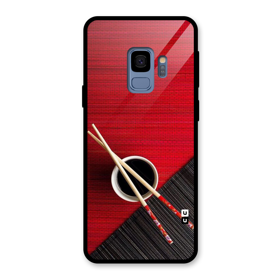 Chopstick Design Glass Back Case for Galaxy S9