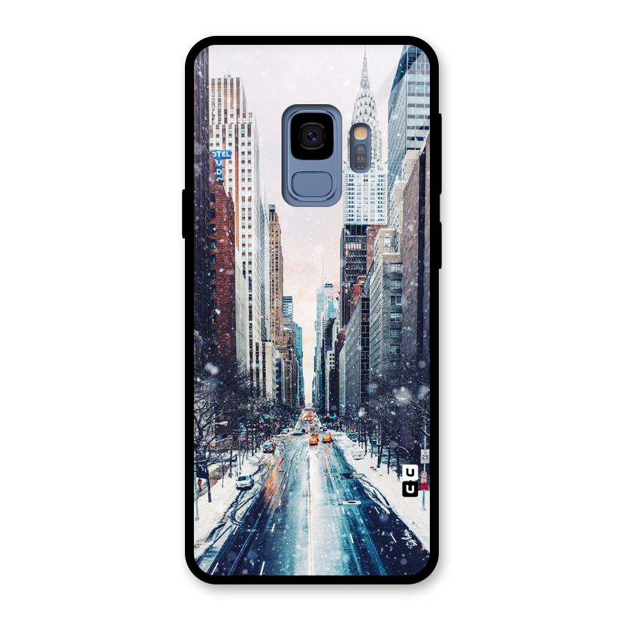 City Snow Glass Back Case for Galaxy S9
