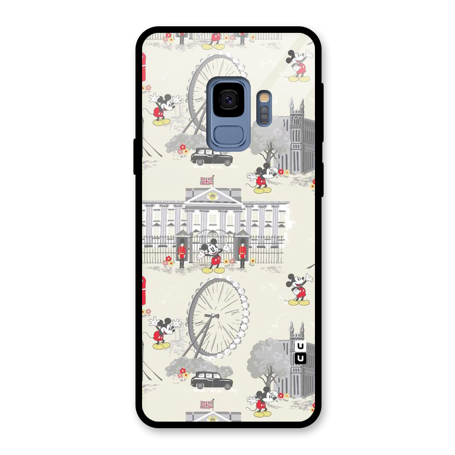 City Tour Pattern Glass Back Case for Galaxy S9