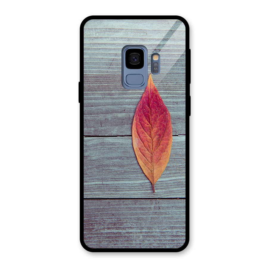 Classic Wood Leaf Glass Back Case for Galaxy S9