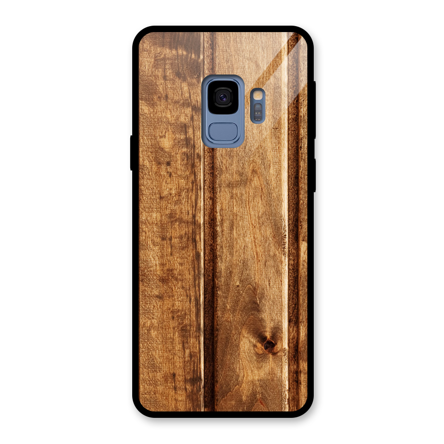 Classic Wood Print Glass Back Case for Galaxy S9