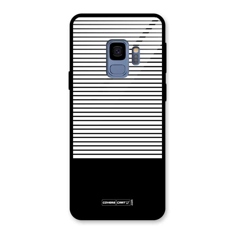 Classy Black Stripes Glass Back Case for Galaxy S9