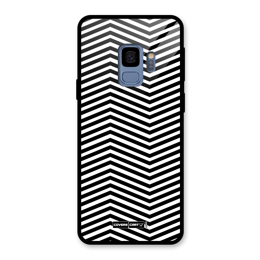 Classy Zig Zag Glass Back Case for Galaxy S9