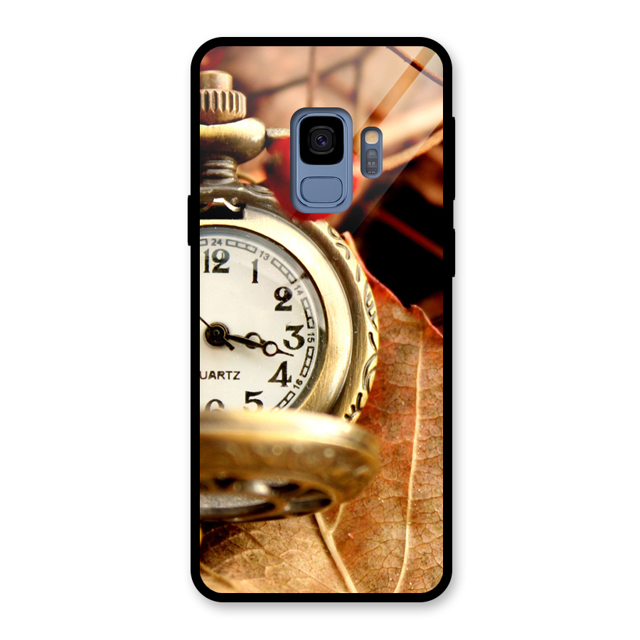 Clock And Cherry Glass Back Case for Galaxy S9