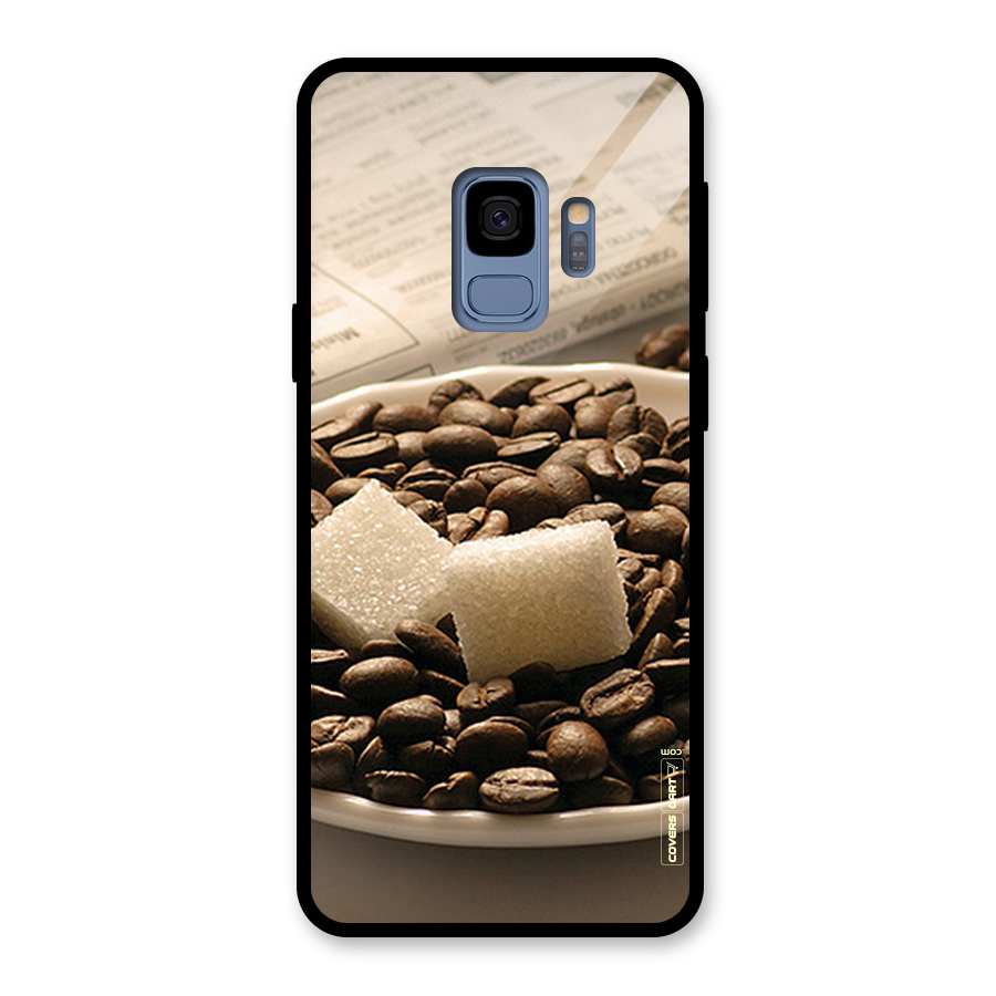 Coffee And Sugar Cubes Glass Back Case for Galaxy S9