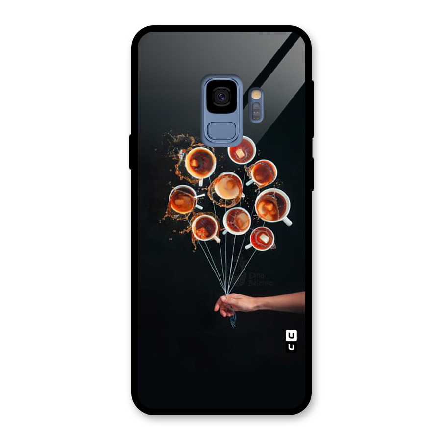 Coffee Balloon Glass Back Case for Galaxy S9