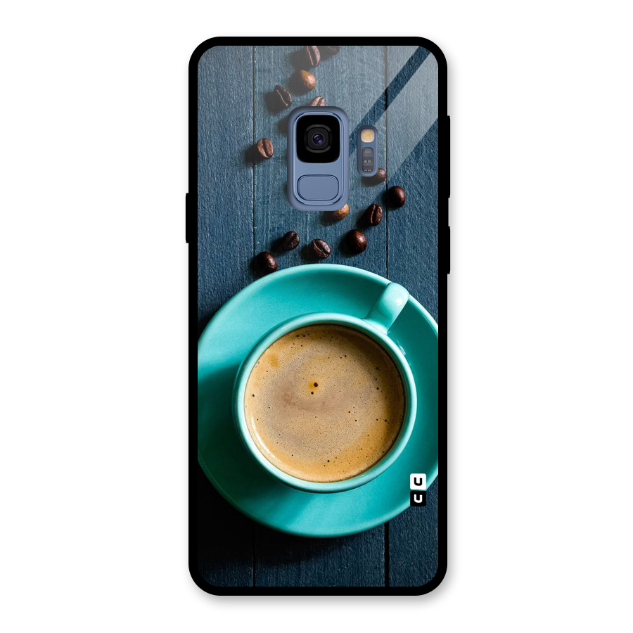 Coffee Beans and Cup Glass Back Case for Galaxy S9