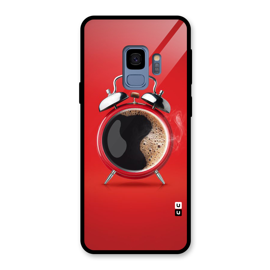 Coffee Clock Glass Back Case for Galaxy S9