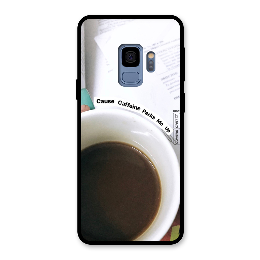 Coffee Perks Glass Back Case for Galaxy S9