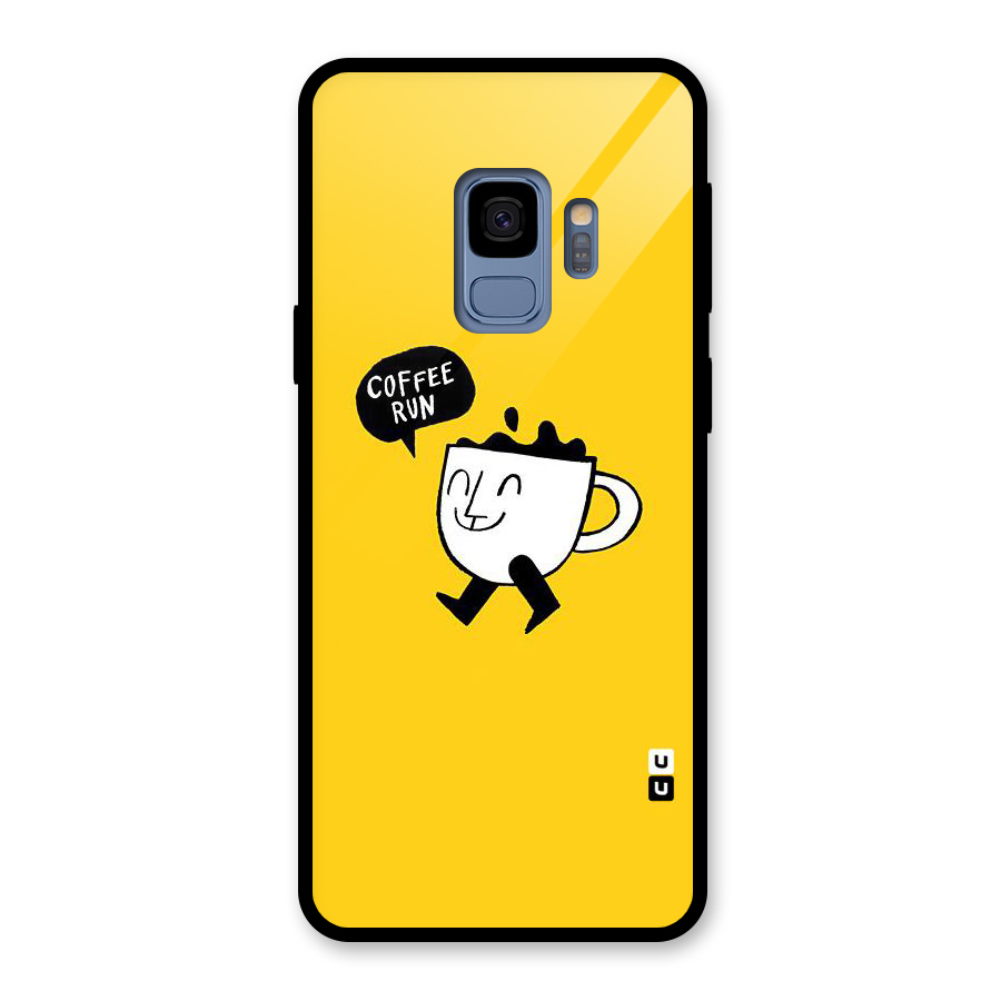 Coffee Run Glass Back Case for Galaxy S9