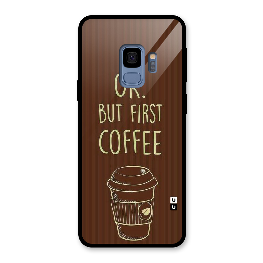 Coffee Stripes Glass Back Case for Galaxy S9