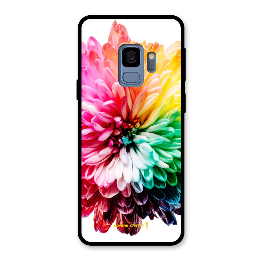 Colorful Flower Glass Back Case for Galaxy S9