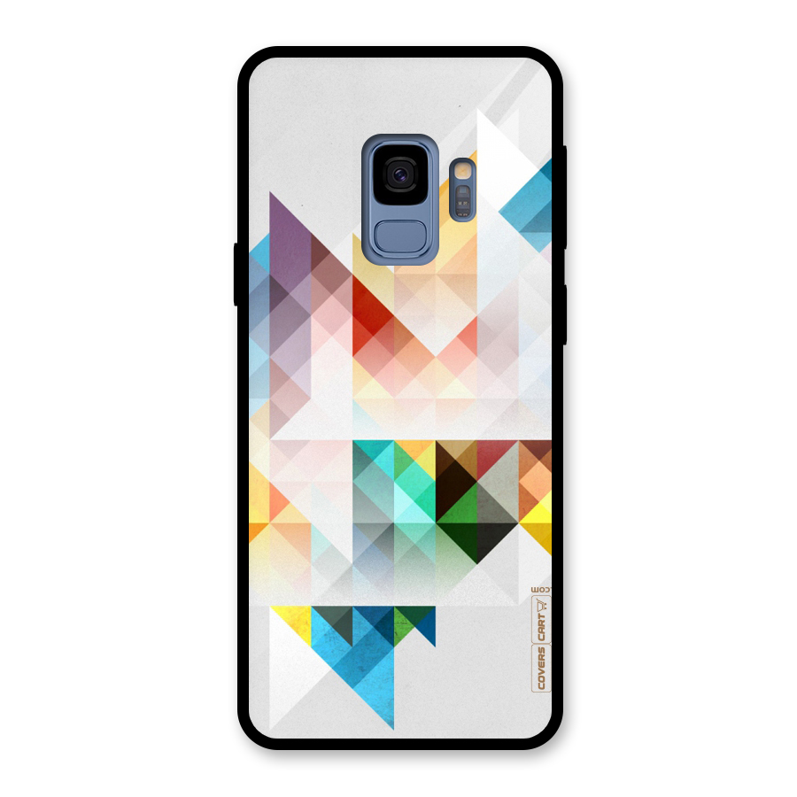 Colorful Geometric Art Glass Back Case for Galaxy S9