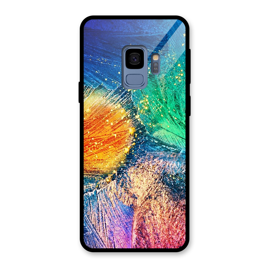Colorful Leafs Vibrant Glass Back Case for Galaxy S9