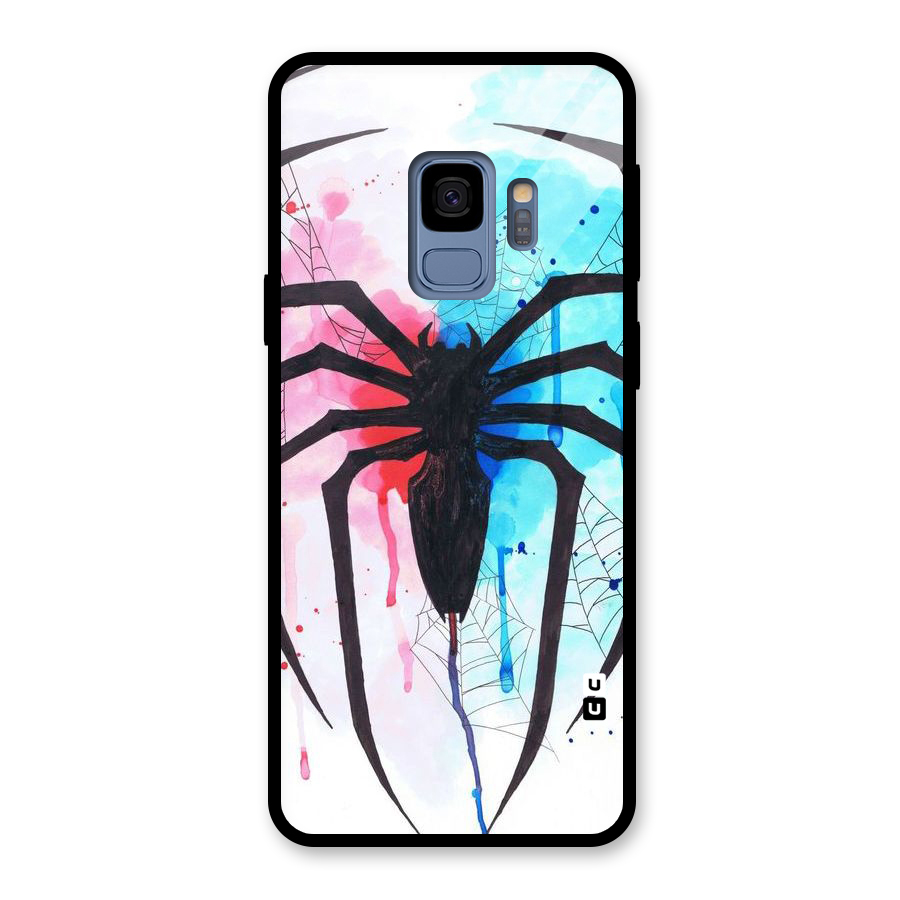 Colorful Web Glass Back Case for Galaxy S9