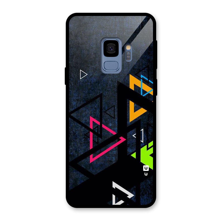 Coloured Triangles Glass Back Case for Galaxy S9