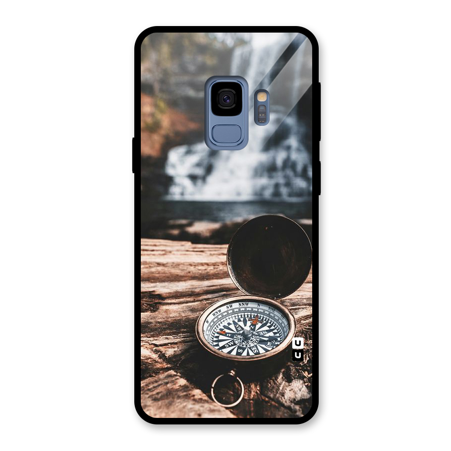 Compass Travel Glass Back Case for Galaxy S9