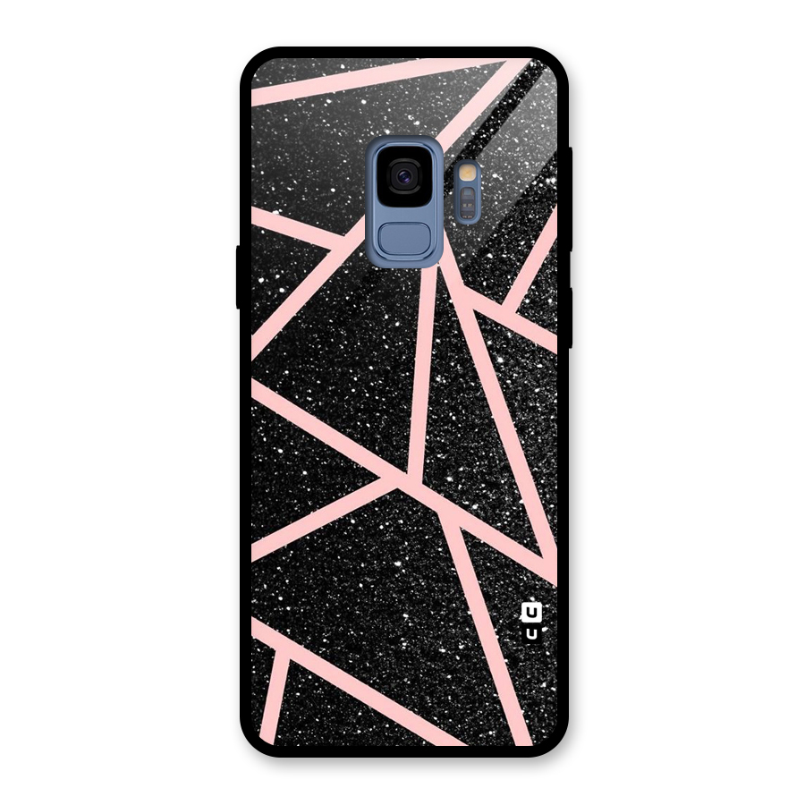 Concrete Black Pink Stripes Glass Back Case for Galaxy S9