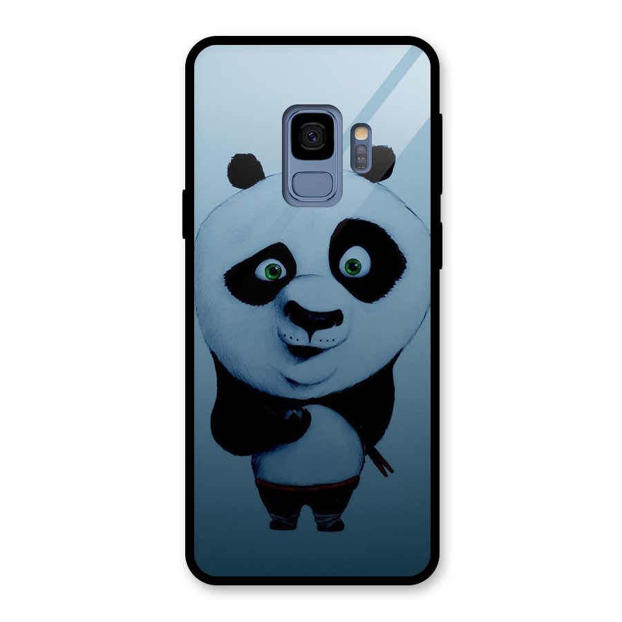 Confused Cute Panda Glass Back Case for Galaxy S9