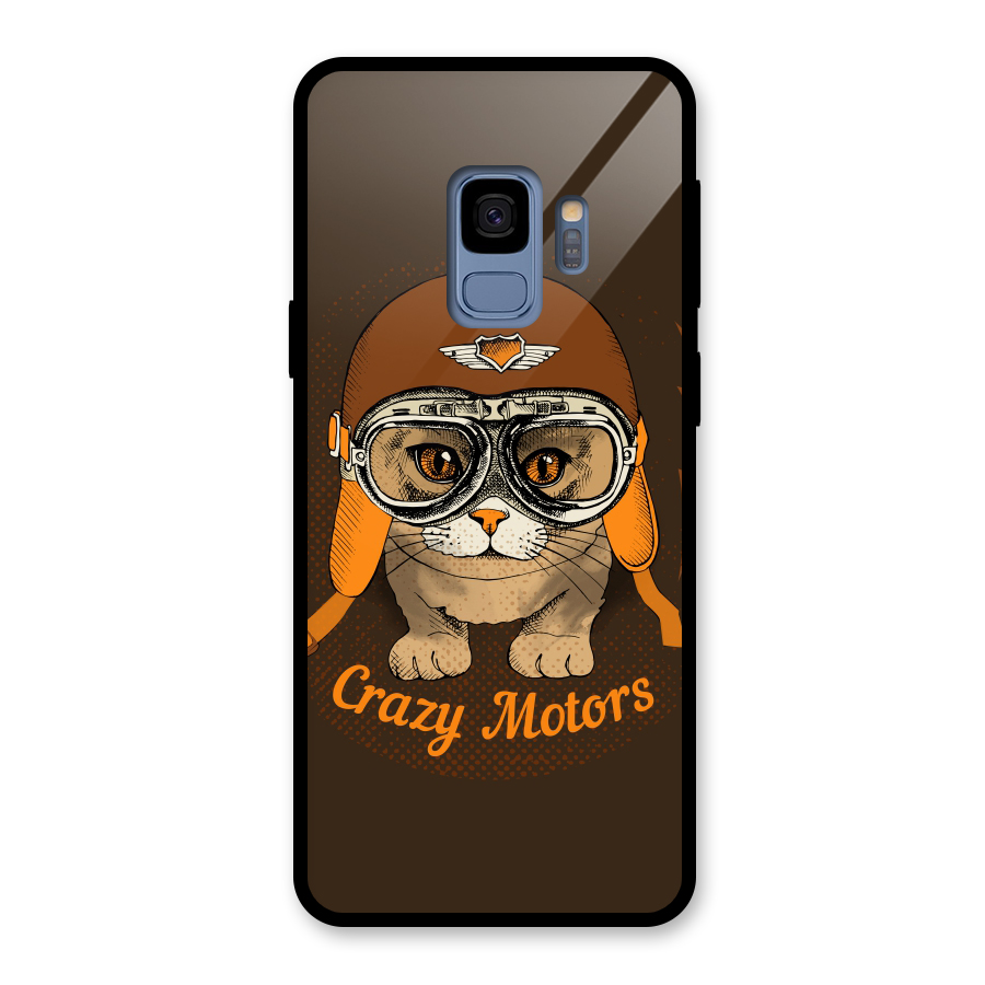 Crazy cat Glass Back Case for Galaxy S9