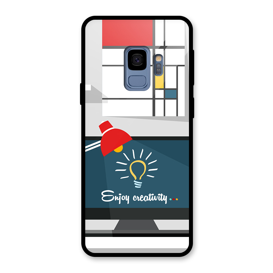 Creative-Workspace-Design Glass Back Case for Galaxy S9