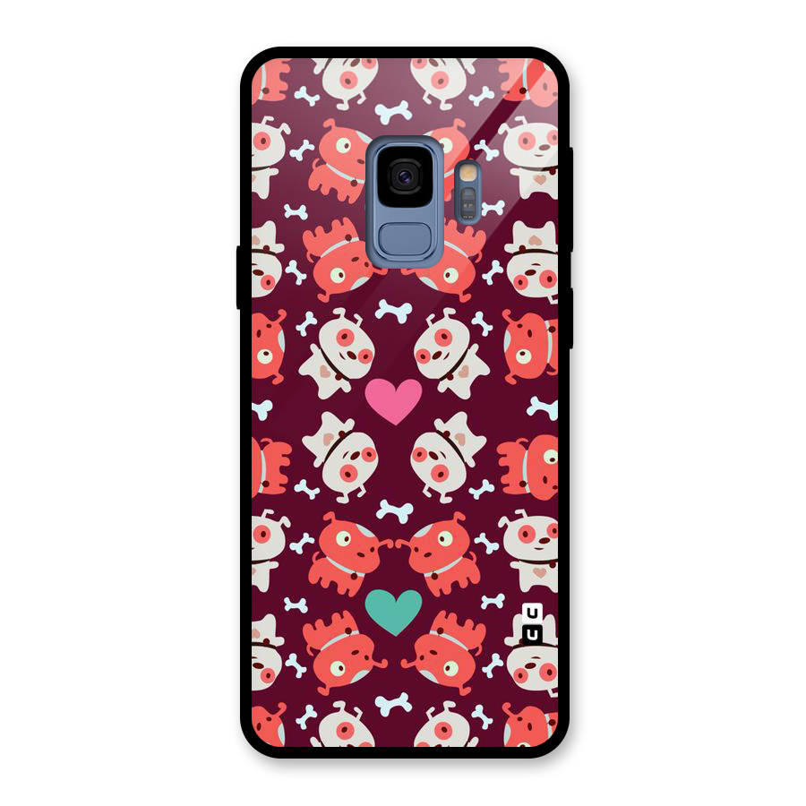 Cut Dog Design Glass Back Case for Galaxy S9