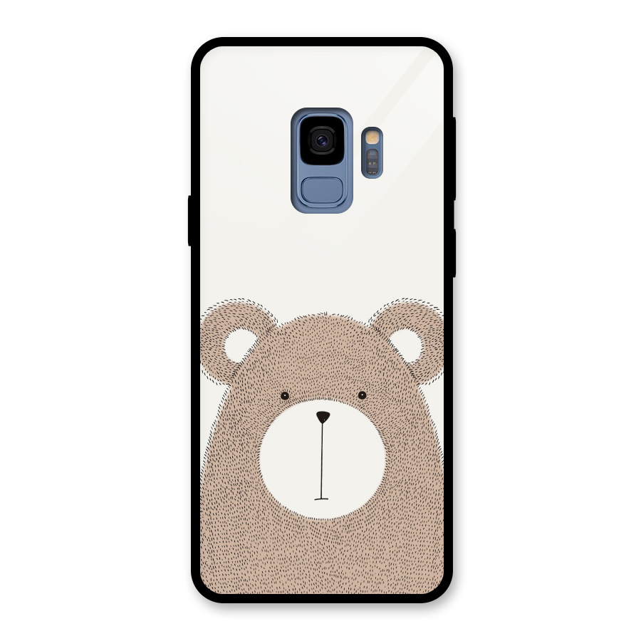 Cute Bear Glass Back Case for Galaxy S9