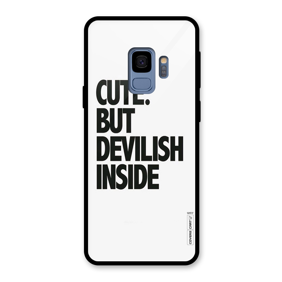 Cute But Devil Glass Back Case for Galaxy S9