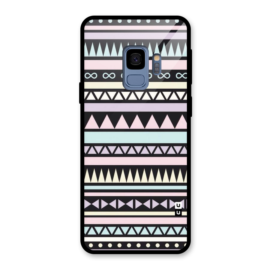 Cute Chev Pattern Glass Back Case for Galaxy S9