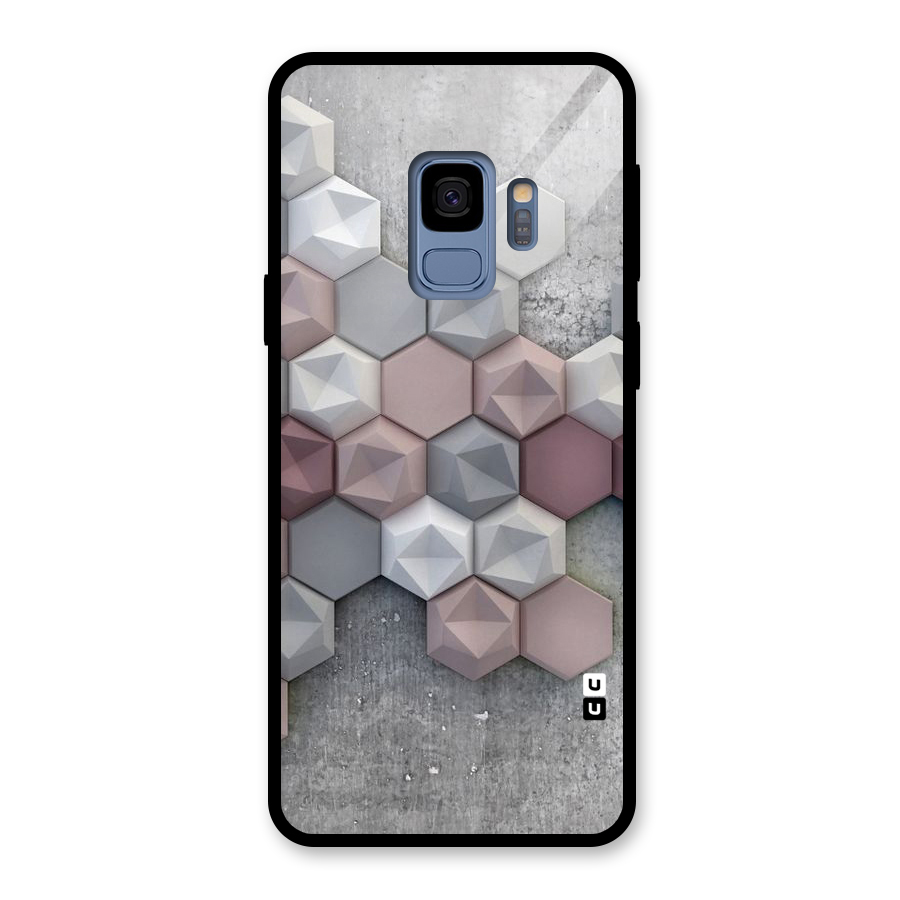 Cute Hexagonal Pattern Glass Back Case for Galaxy S9