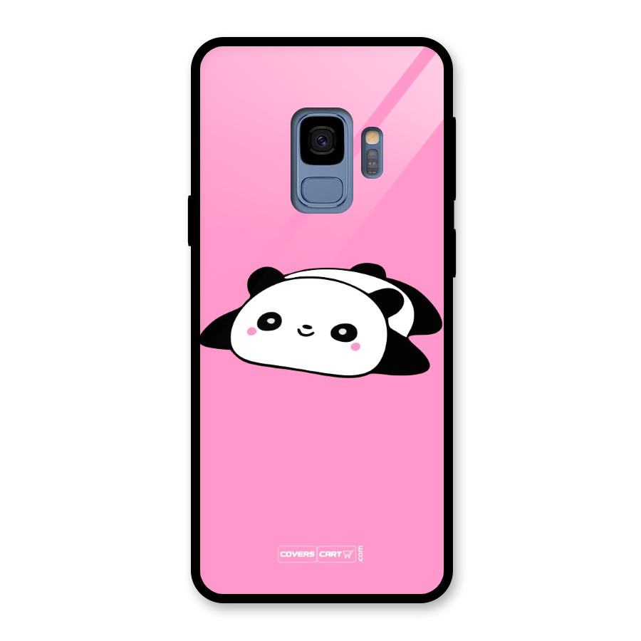 Cute Lazy Panda Glass Back Case for Galaxy S9