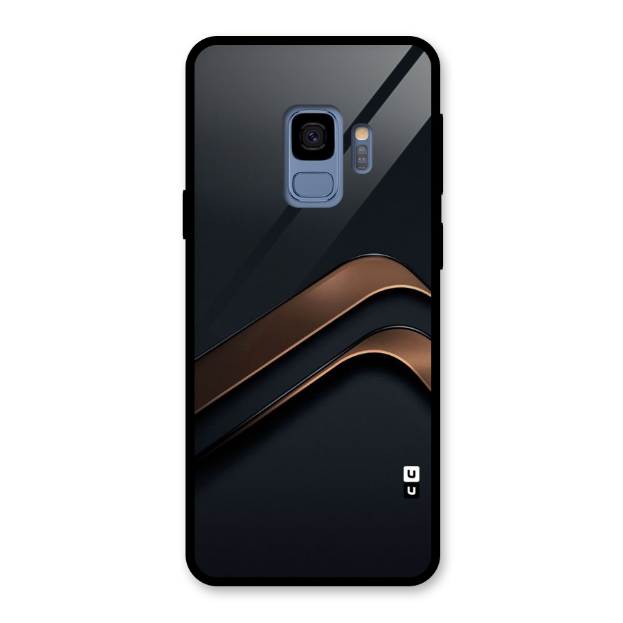 Dark Gold Stripes Glass Back Case for Galaxy S9