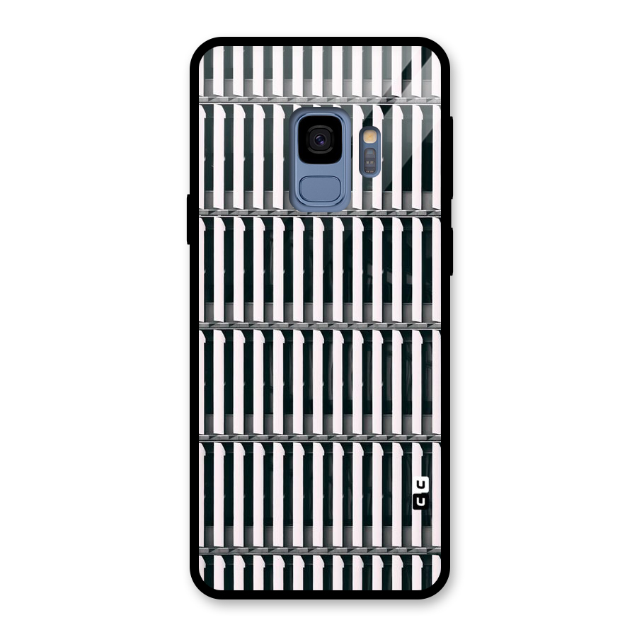 Dark Lines Pattern Glass Back Case for Galaxy S9